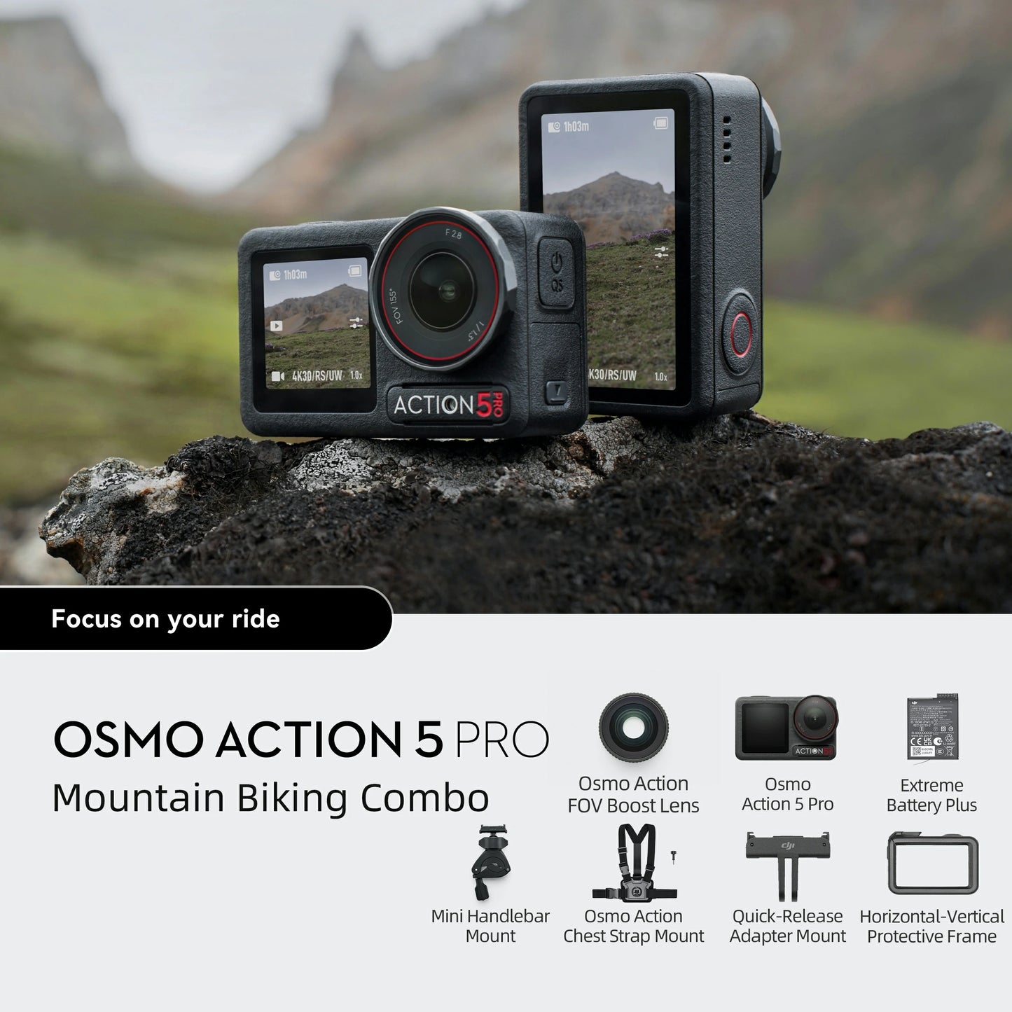 Osmo Action 5 Pro Mountain Biking Combo